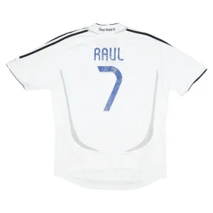 Maglia retro di Raúl  per il Real Madrid, casa 2006/07 - Bianca