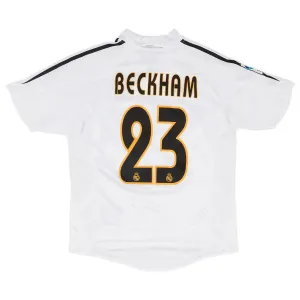 Maglia retro di Beckham  per il Real Madrid, casa 2004/05 - Bianca