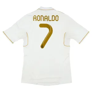 Maillot rétro de Cristiano  Ronaldo pour le Real Madrid, domicile 2011/12 - Blanc