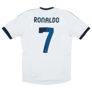 Maillot rétro de Cristiano  Ronaldo pour le Real Madrid, domicile 2012/13 - Blanc