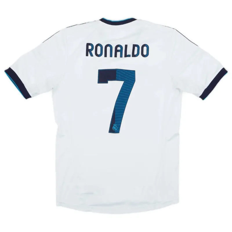 Maillot rétro de Cristiano  Ronaldo pour le Real Madrid, domicile 2012/13 - Blanc