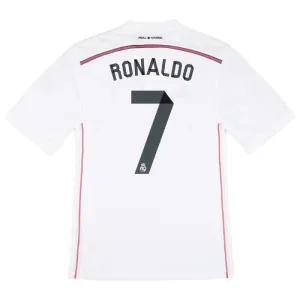 Maillot rétro de Cristiano  Ronaldo pour le Real Madrid, domicile 2014/15 - Blanc