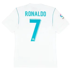 Maillot rétro de Cristiano  Ronaldo pour le Real Madrid, domicile 2017/18 - Blanc