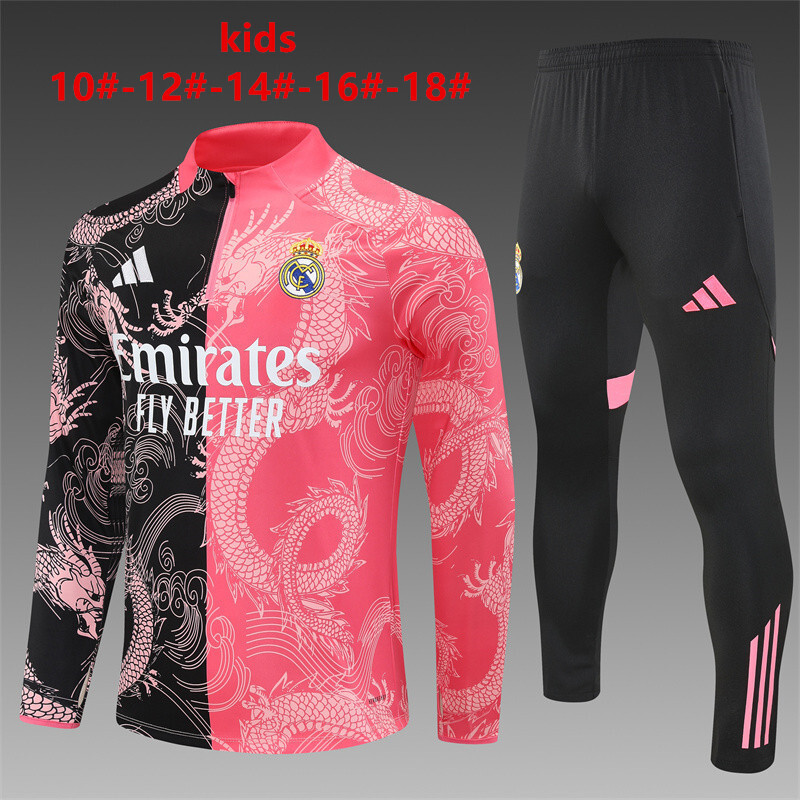 Real Madrid 2025/26 Kinder Sportanzug schwarz pink