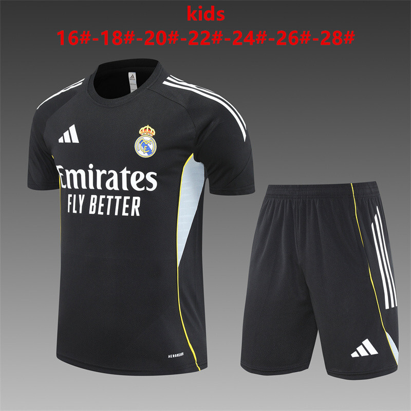 Real Madrid 2025/26 Conjunto de Entrenamiento Infantil negro