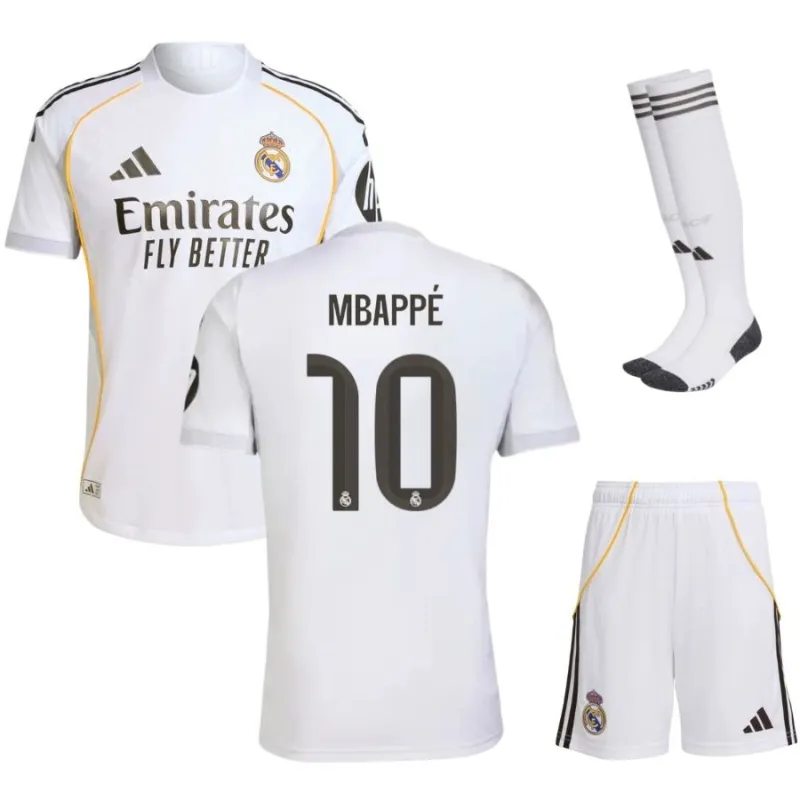 Real Madrid MBAPPÉ Kit di casa per bambini 2025/26 - Bianca