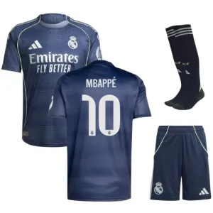 Real Madrid CF MBAPPÉ 2025/26 Kids' Away Kit - Blue