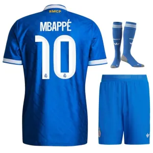 Real Madrid MBAPPÉ 2025/26 Troisième Kit Enfant - Bleu