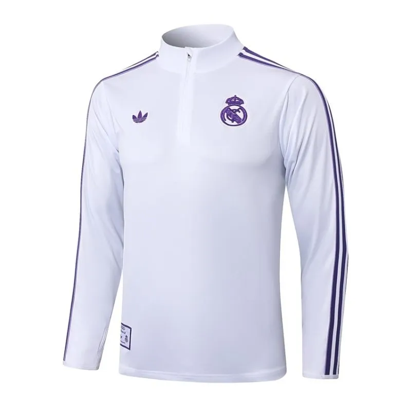 Real Madrid 2025/26 Tracksuit - White/Purple