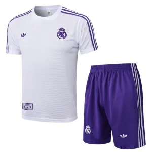 Maglia + Pantaloncini Allenamento Real Madrid 2025/26 - Bianco/Viola