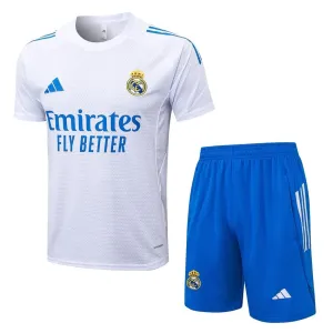 Maglia + Pantaloncini Allenamento Real Madrid 2025/26 - Bianco/Blu