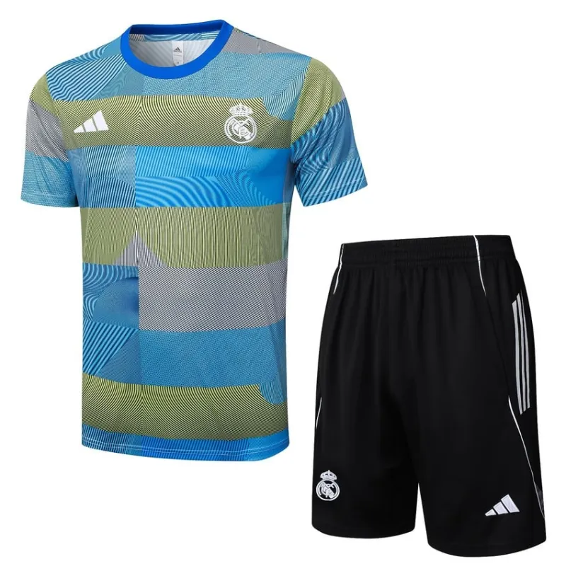 Maglia + Pantaloncini Allenamento Real Madrid 2025/26 - Blu/Verde