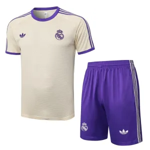 Maglia + Pantaloncini Allenamento Real Madrid 2025/26 - Beige