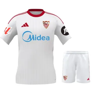 Sevilla 2025/26 Kids' Home Jersey + Shorts - White