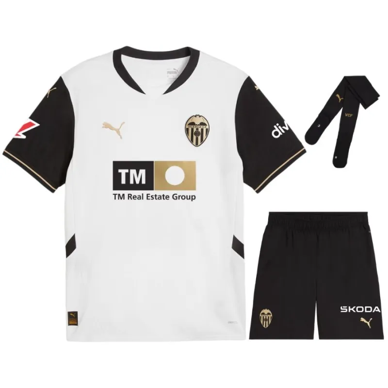 Kit de maillot pour enfants de Valencia 2024/25 à domicile - Blanc