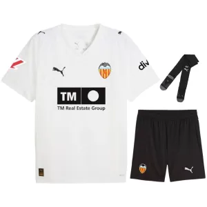 Valencia 2025/26 Home Kids' Jersey Set - White