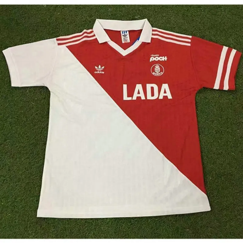Maillot retro d'AS Monaco 1990/91 domicile - Blanc/Rouge