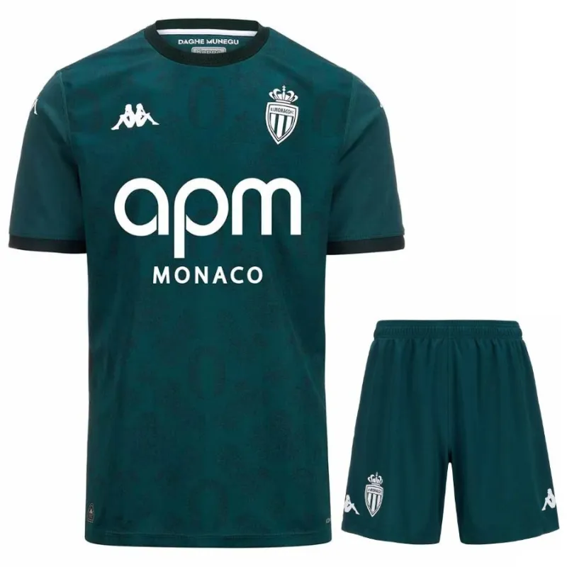 Maglia + short fuori casa 2024/25 per bambini di Monaco - Verde