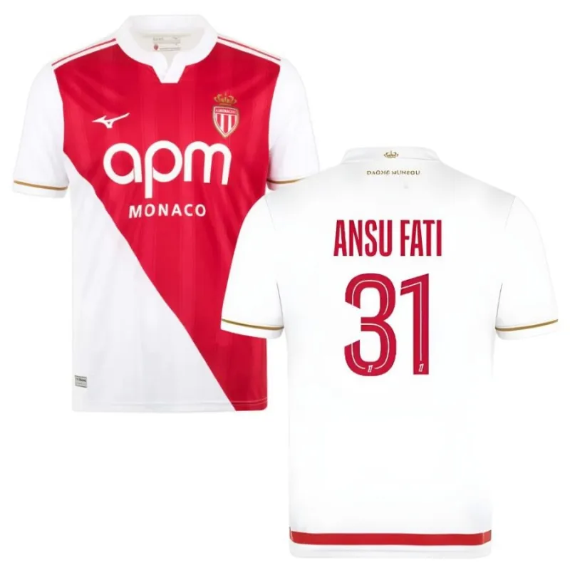 Maillot AS Monaco Domicile 2025/26 ANSU FATI