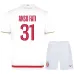 Camiseta local infantil + pantalones cortos de Ansu Fati en el AS Monaco 2025/26 - Blanco/Rojo
