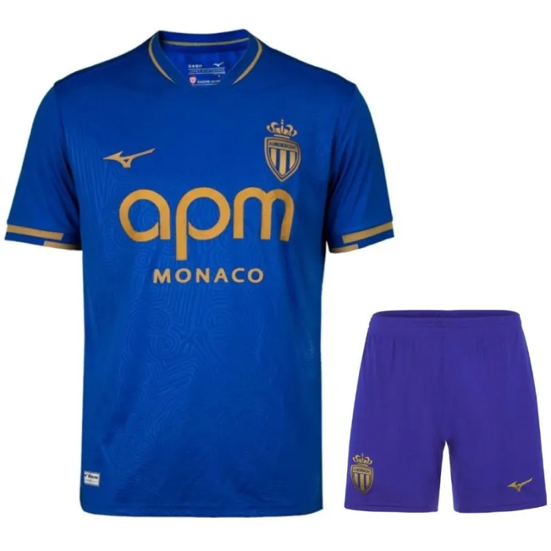Maglia bambini + pantaloncini in trasferta del Monaco 2025/26 - Blu
