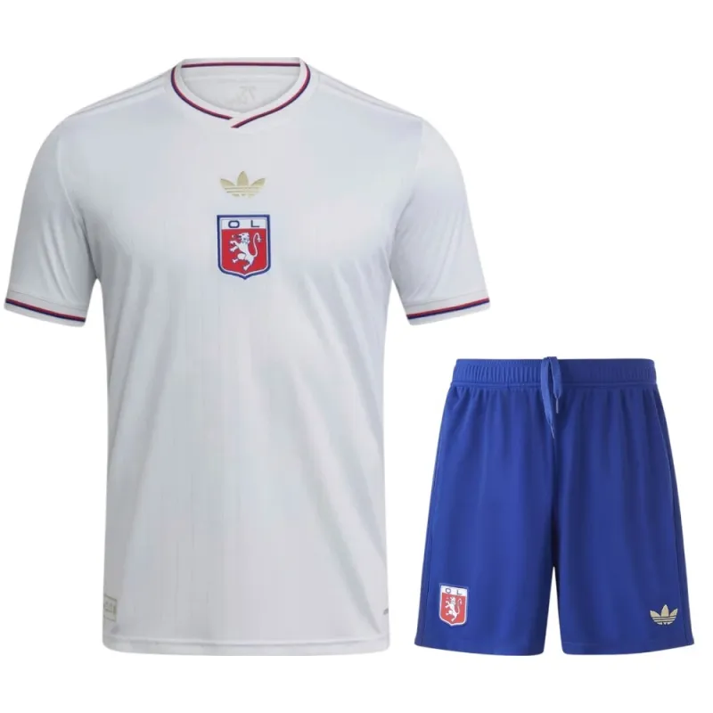 Lyon 75th Anniversary Kids' Jersey + Shorts - White