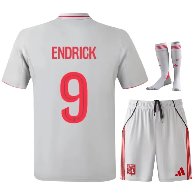 Olympique Lyonnais ENDRICK 2025/26 Third Kids Kit Grey