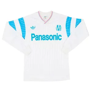 Marseille 1990/91 Retro Long-Sleeve Home Jersey - White