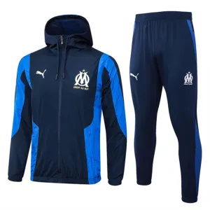 Tuta sportiva con cappuccio anti-vento di Olympique de Marseille per 2024/25 - Blu