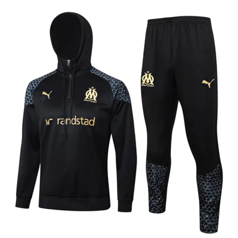 Tuta sportiva con cappuccio di Olympique de Marseille 2024/25 - Nero