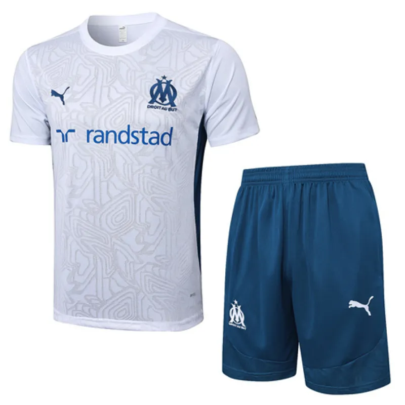 Maillot d'entraînement + shorts d'Olympique de Marseille pour 2024/25 - Blanc