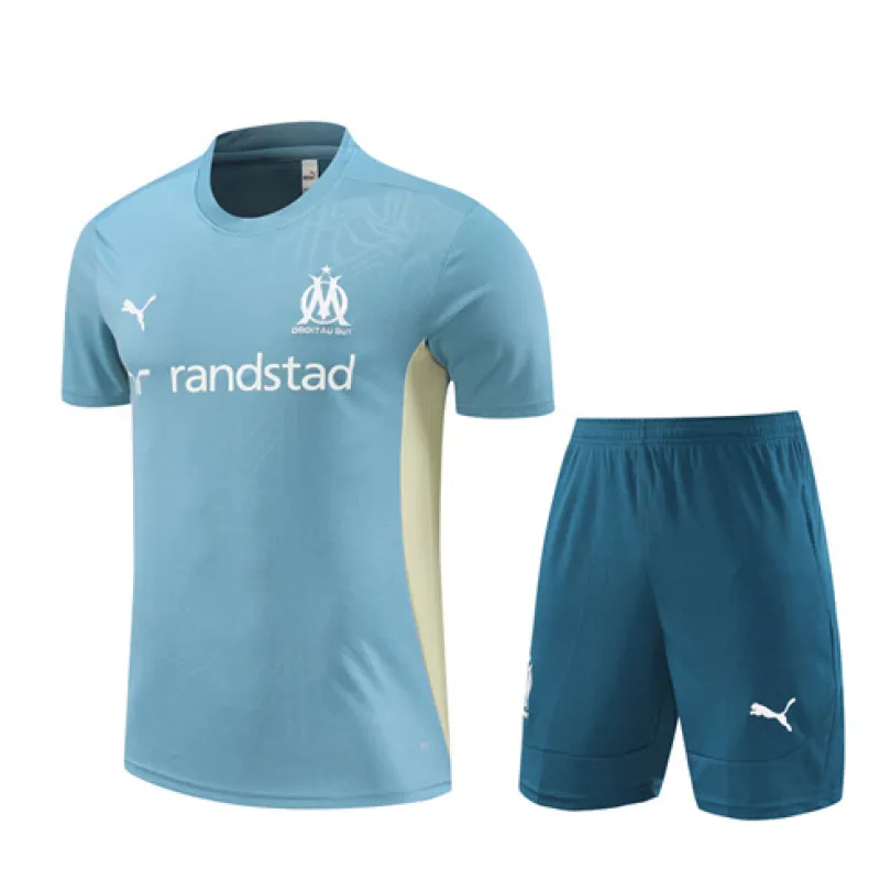 Olympique de Marseille children's training jersey + shorts for 2024/25 - Green