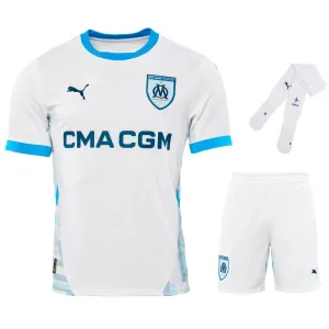 Jeu de maillot domicile 2024/25 pour enfants de Marseille - Blanc