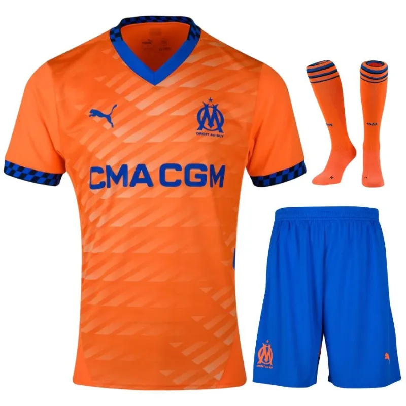 Marseille Kids' 2024/25 Third Jersey Set - Orange