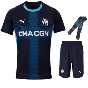 Olympique de Marseille 2025/26 Kids' Away Kit - Blue