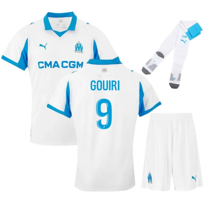 Marseille GOUIRI Kinder-Trikot-Set 2025/26 Heim - Weiß