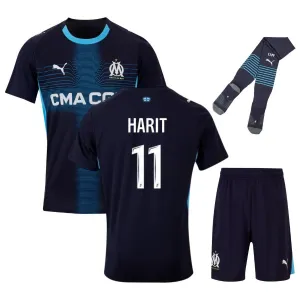 Set di maglia bambini di HARIT dell'Olympique Marseille 2025/26 in trasferta - Blu