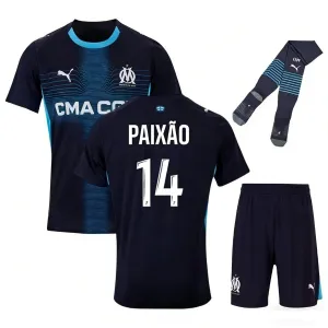 Marsiglia PAIXAO Set di maglia in trasferta per bambini 2025/26 - Nera