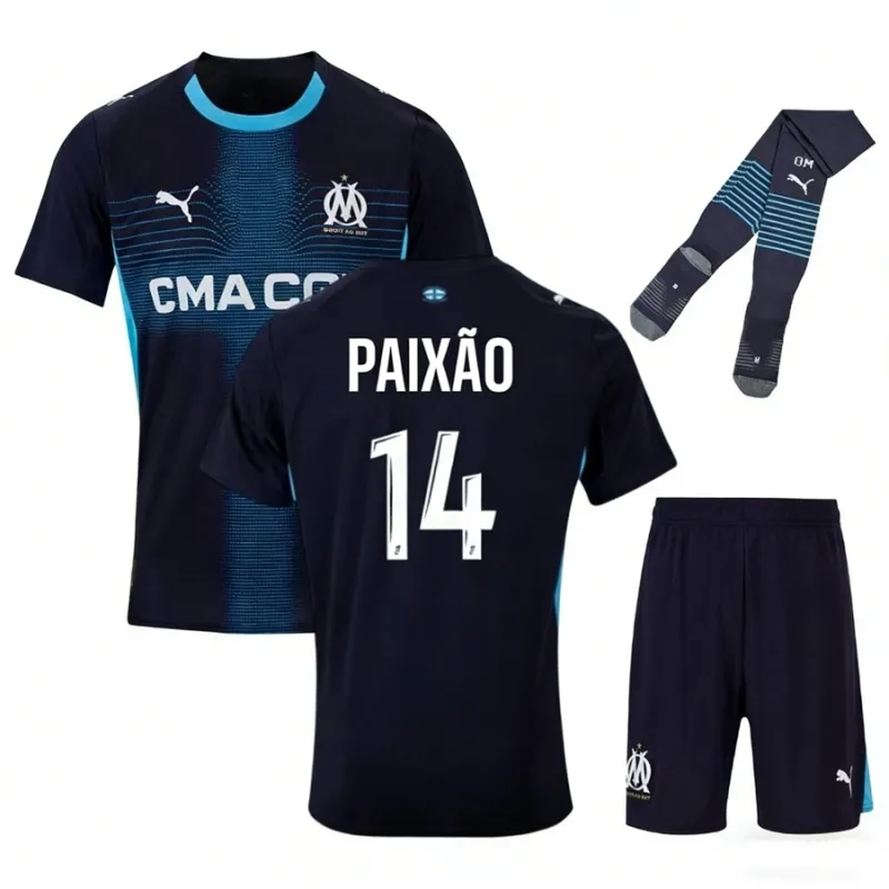 Marseille PAIXAO 2025/26 Away Kids' Jersey Set - Black