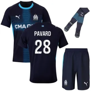 Marseille PAVARD 2025/26 Maglia Trasferta Bambini - Nera