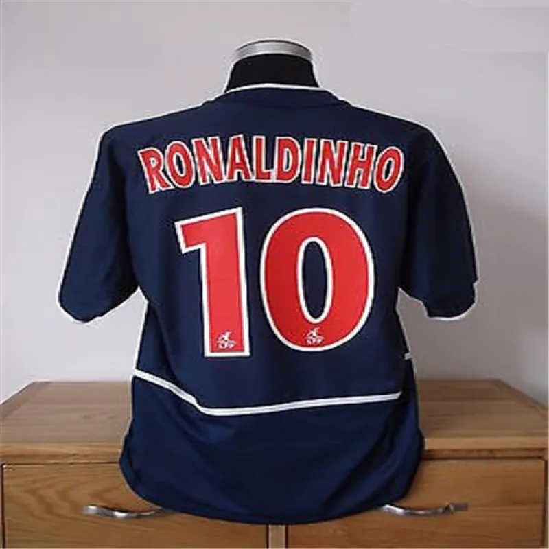 Nº10 Ronaldinho, Paris Saint - Germain Retro 2002/03 Partido en Casa - Azul