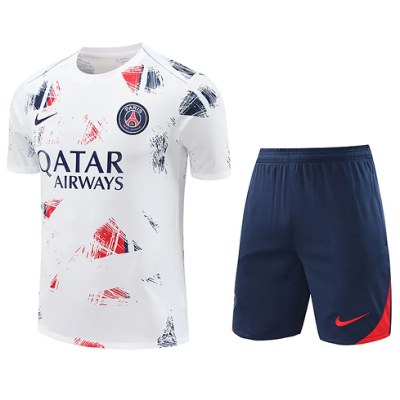 Paris Saint-Germain training jersey + shorts 2024/25 - White
