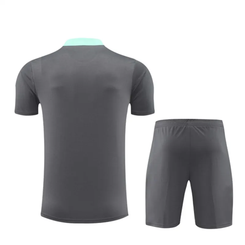 Paris Saint-Germain flocked training jersey + shorts 2024/25 - Grey