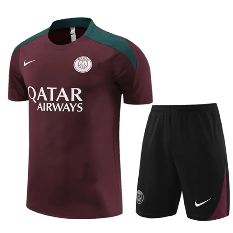 Paris Saint-Germain children's training jersey + shorts 2024/25 - Red