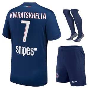 Khvicha Kvaratskhelia's Paris Saint - Germain Kids' 2024/25 Home Kit Set - Blue