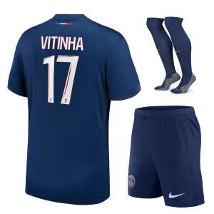Vitinha's Paris Saint - Germain Kids' 2024/25 Home Kit Set - Blue