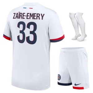 Warren Zaire - Emery's Paris Saint - Germain Kids' 2024/25 Away Kit Set - White