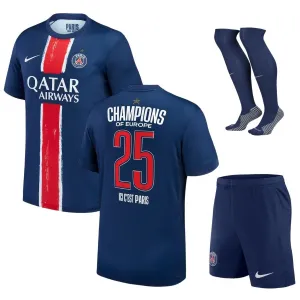 Paris Saint-Germain 2025 Home UCL Champions Kids' Kit with One Star- Blue
