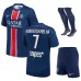 Paris Saint - Germain KVARATSKHELIA 2024/25 Home Kids' Kit Jersey with 1 Star- Blue