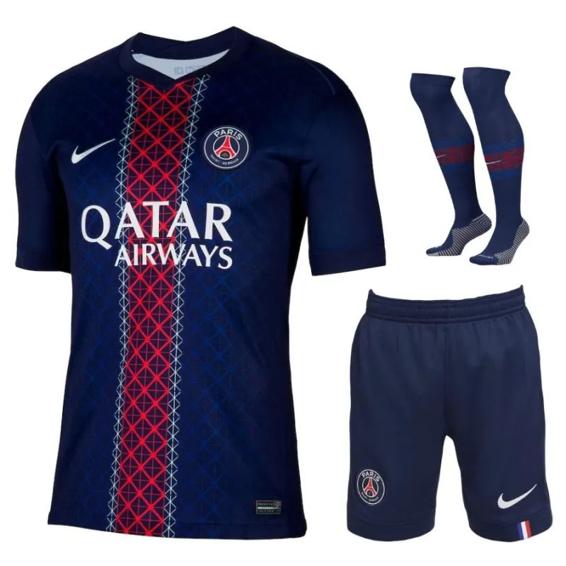 Paris Saint-Germain Niños 2025/26 Kit de casa - Azul/Rojo